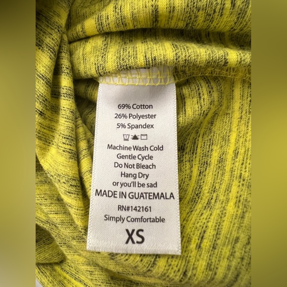 LuLaRoe Irma High Low Tunic Top Heather Yellow Gray Womens XS Oversized - Picture 5 of 6